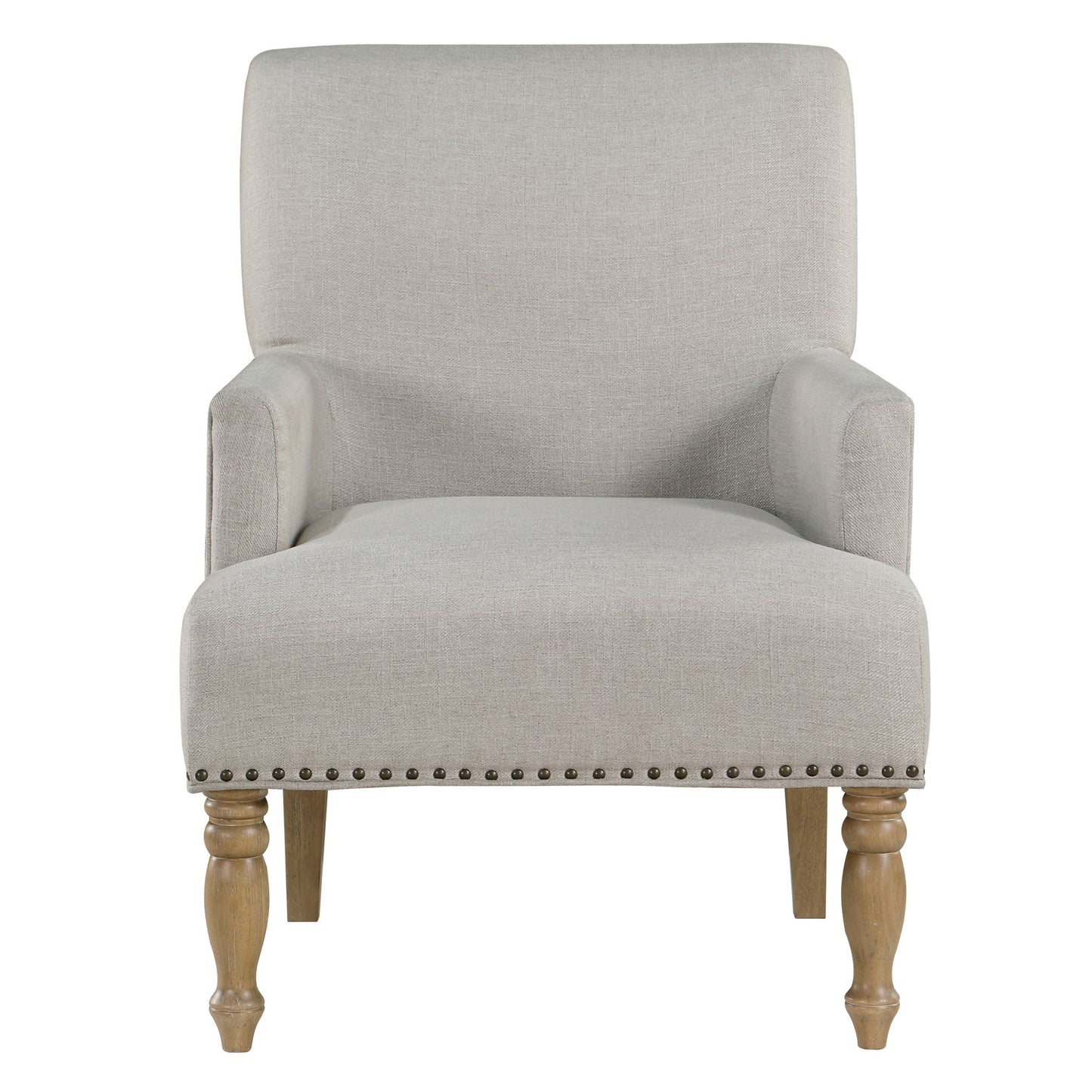 Alice - Upholstered Arm Chair With Nailheads - Beige