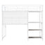 Metal Loft Bed With Desk, 3 Shelves And Ladder