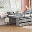 Loft Bed With Retractable Writing Desk And 4 Drawers, With Lateral Portable Desk And Shelves