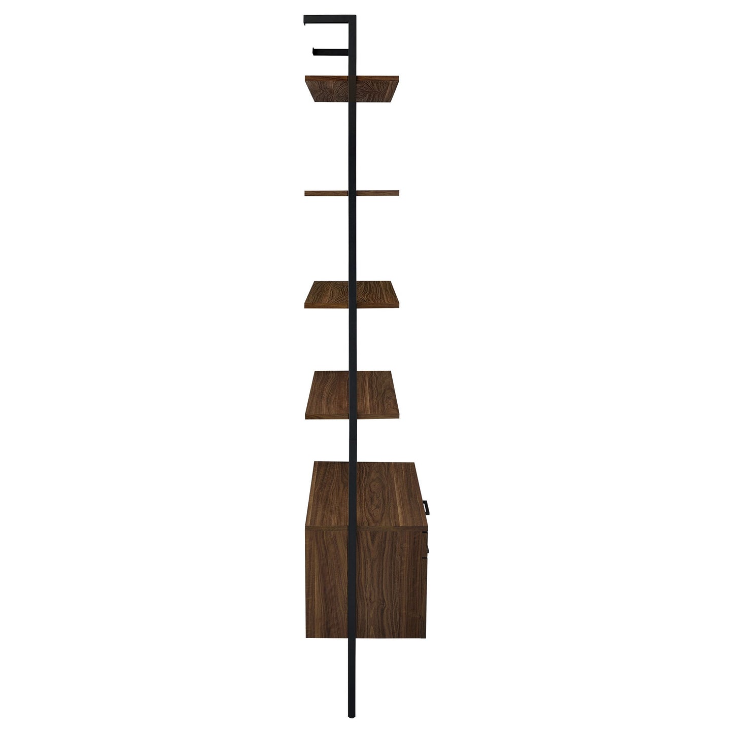 Wendell - 4 Shelf Storage Wall Bookshelf - Walnut