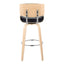 Lombardi - Mid Century Modern Fixed Height Barstool With Swivel With Round Footrest (Set of 2)