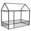 Metal Bed House Bed Frame With Fence