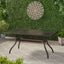 Celestine - Outdoor Cast Aluminum Dining Table With Floral Lattice Design And Umbrella Holder
