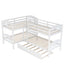 Twin L-Shaped Bunk Bed With Trundle - White
