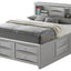 Modern Design Storage Bed With Bookcase Headboard