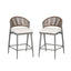 Outdoor 26" Counter Height Metal Frame Counter Stools With Scallop Shaped Backrest & Water Resistant Cushions