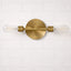 Reverie - Double Lights Bathroom Wall Sconce Over Mirror - Clear / Gold