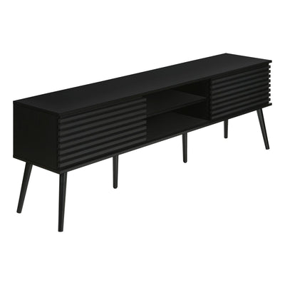 TV Stand, Media Entertainment Center, Storage Cabinet, Console, Storage Shelves, Bedroom, Living Room, Contemporary, Modern - Black