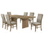 Dreydon - 7 Piece Dining Set With Upholstered Chairs - Light Brown