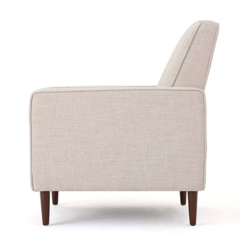 Mid-Century Modern Recliner With Button Tufted Waffle Stitch