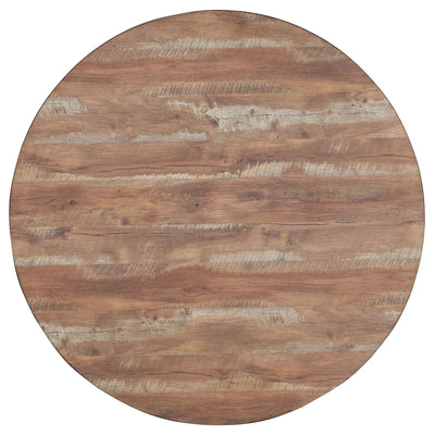 Arunda Yukon - Round Counter Height Dining Table With Pedestal Base And Built In Drawer - Oak
