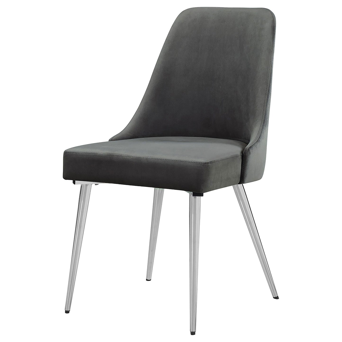 Padded Side Chair Of 2) With Upholstered Seat And Polished - Gray