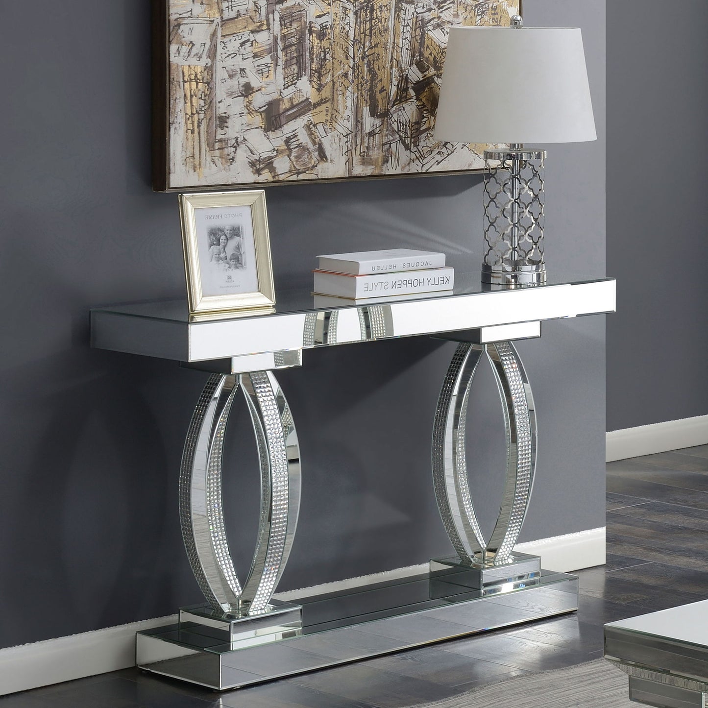 Drea - Entryway Sofa Console Table - Silver