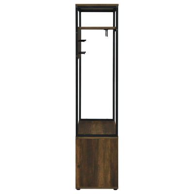 Flora - 2 Door Coat Rack Hall Tree Storage Bench And Multi Functional Storage - Natural
