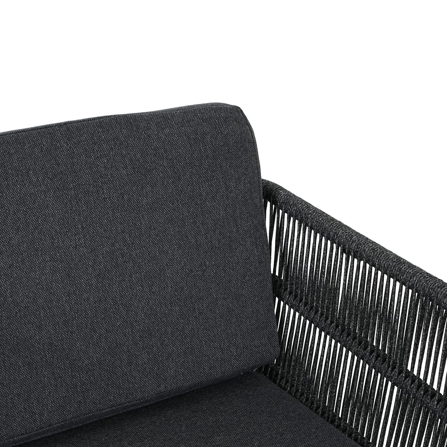 7 Piece Outdoor Dining Set With Table And 6 Chairs - Black / Teak / Gray