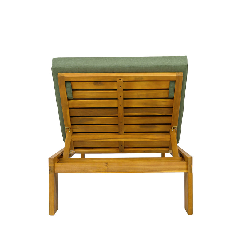 Outdoor Chaise Lounge With 5 Position Adjustable Backrest