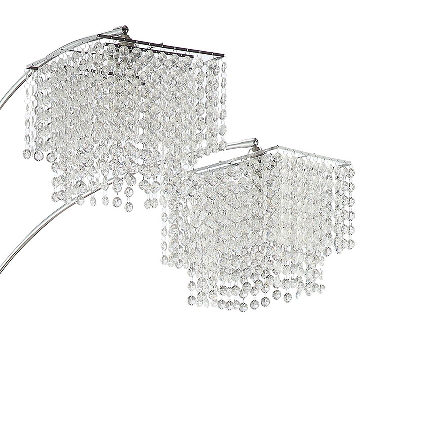 Bali - Shores Hanging Crystal Arc Floor Lamp Floor Lamp - Chrome