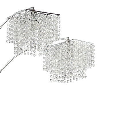 Bali - Shores Hanging Crystal Arc Floor Lamp Floor Lamp - Chrome
