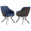 Upholstered Dining Chairs (Set of 2) Retro Bucket Seat - Blue