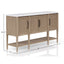 Cement Topped Server With Cane Insets - Sand