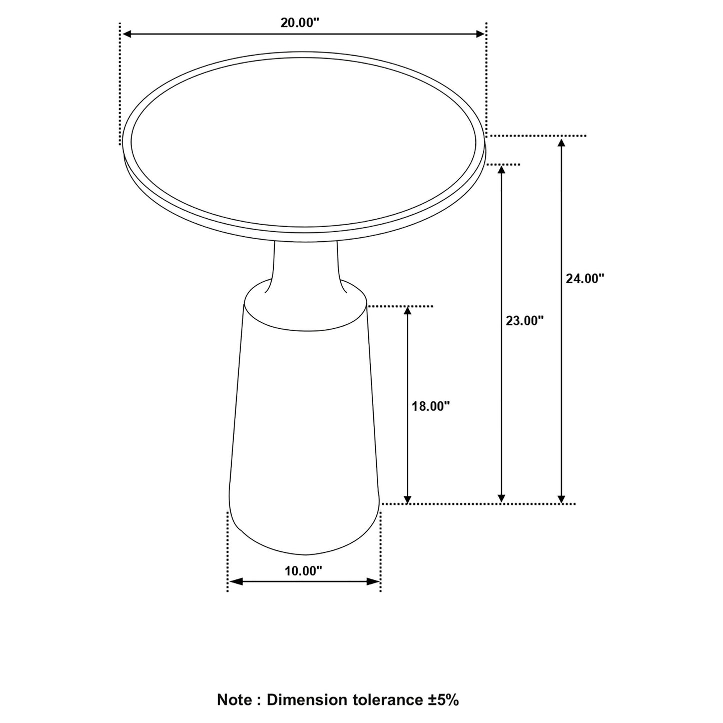 Stain Pedestal Accent Round Table With Lipped Top - Black