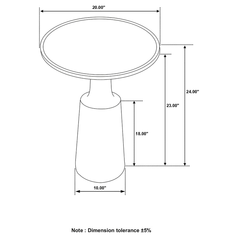 Pedestal Accent Table With Round Lipped Top