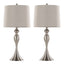 Ashland - Contemporary Table Lamp (Set of 2) - Nickel / Light Gray