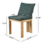 5 Piece Indoor Dining Set With Fluted Table Upholstered Chairs - Green / Natural