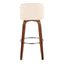 Toriano - Mid Century Modern Fixed Height, Barstool With Swivel With Round Footrest (Set of 2)