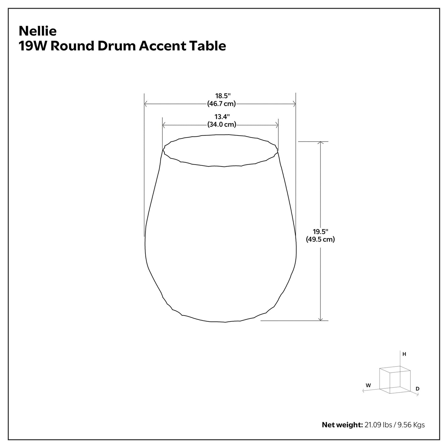 Nellie - Cast Aluminum Side Table - Black