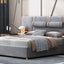 Upholstered Platform Bed, 2 Outlets And USB Charging Ports On Both Sides, 2 Bedside Pillows, Storage Shelves