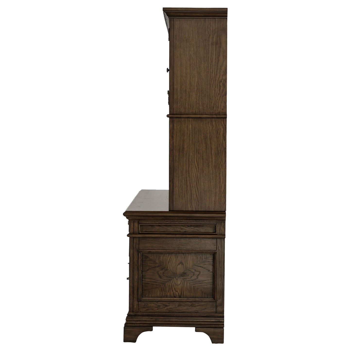 Stigham - 5 Drawer Credenza With Hutch - Oak