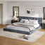 Upholstered Platform Bed Frame With Tufted Headboard