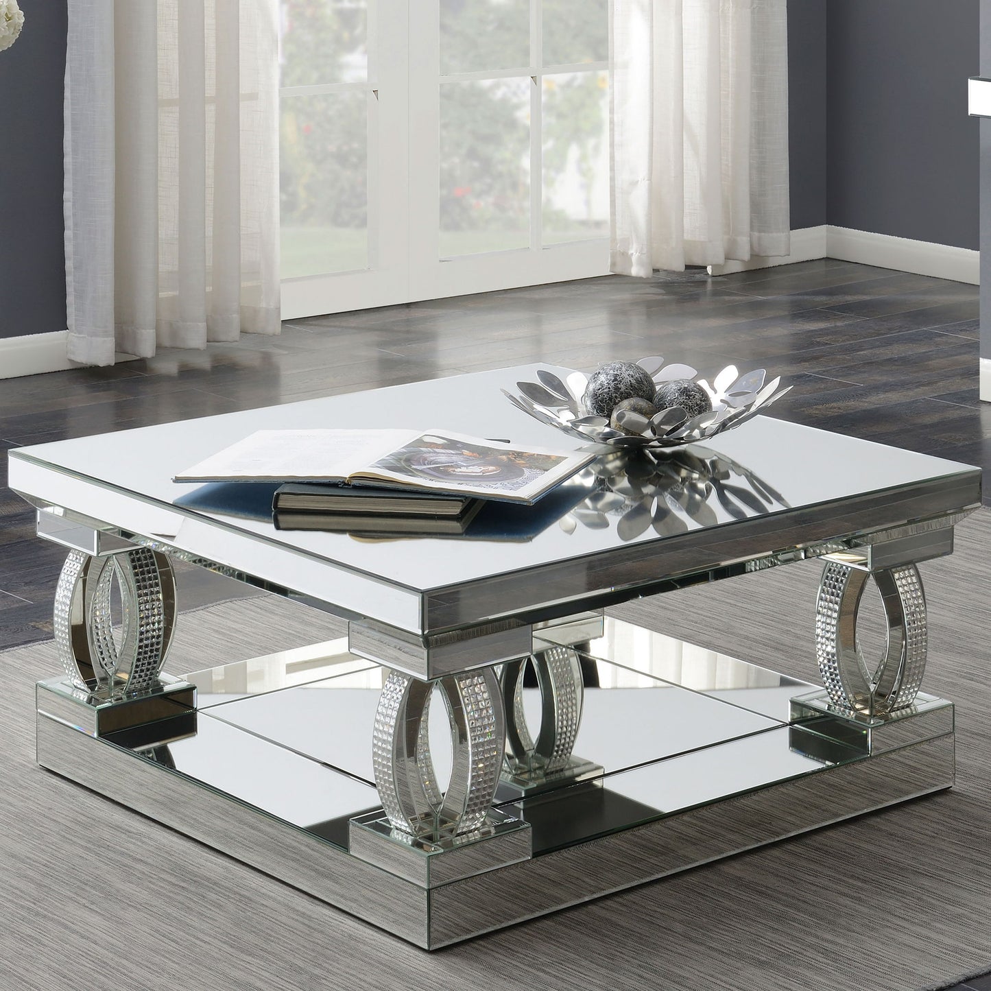 Shannon - Square Coffee Table - Silver