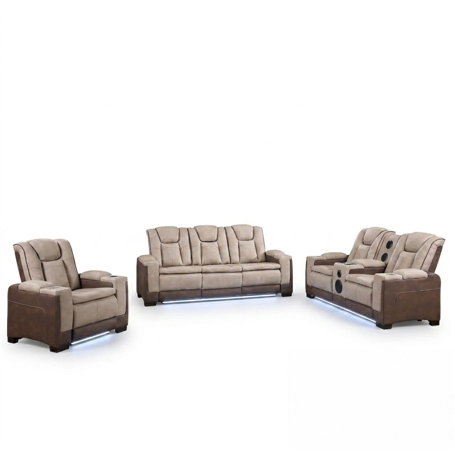Bruno - Power Reclining Living Room Set With LED Lighting