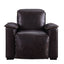 Misezon - Top Grain Leather Power Motion Recliner - Dark Brown