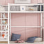 Loft Bed With 4 Tier Shelves And Storage