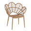 Kirk - Outdoor Wicker Peacock Shape Papasan Style Chair, Teak Finished Leg (Set of 2) - Beige / Light Brown / Light Teak