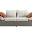 Salena - All Weather Wicker Patio Sofa & Ottoman With 2 Toss Pillows - Beige / Gray