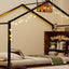 Bed House Frame With Shelves And Lights