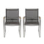 Poetic - Outdoor Dining Chair With Faux Wood Arms And Aluminum Frame (Set of 2) - Gray