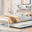 Platform Bed Frame With Trundle, USB Ports And Slat Support, No Box Spring Needed