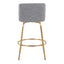 Toriano - Contemporary, Fixed Height Counter Stool With Swivel With Round Footrest (Set of 2)