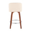 Toriano - Mid-Century Modern Fixed Height Counter Stool With Round Footrest (Set of 2)