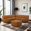 Selen - Corner Sectional Sofa With Ottoman - Cognac