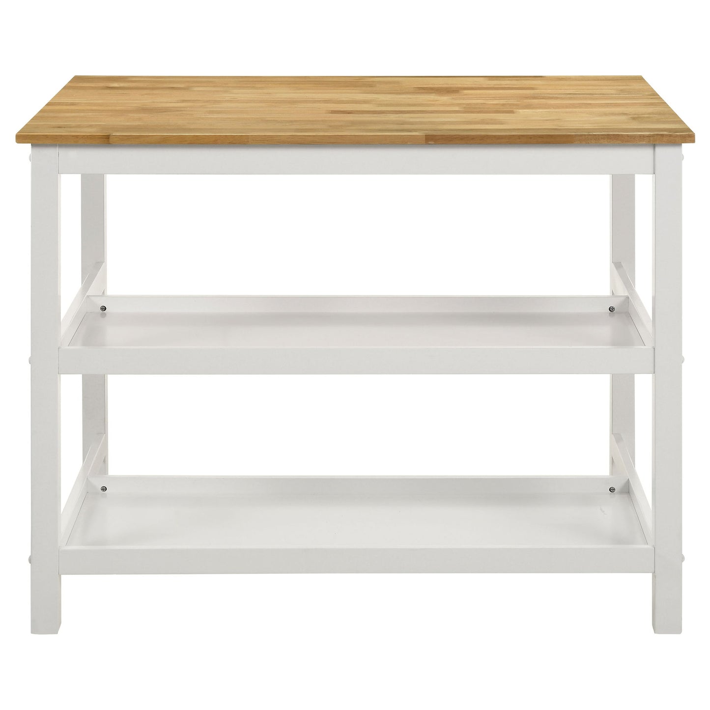 Cowichan - Kitchen Island Counter Table With Pot Rack - White