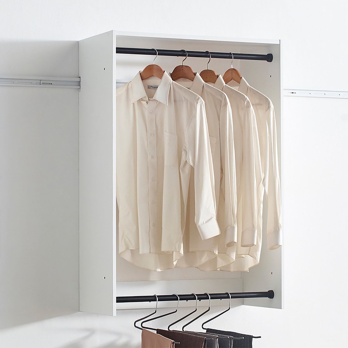 Devi - Wall Mounted Wood Closet System, Modular Units