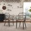 Industrial Inspired Indoor Dining Chair With Metal Legs And Birch (Set of 2) - Black / Natural