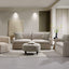 Upendo - Pattern Linen Sofa With 2 Toss Pillows - Beige