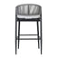 Outdoor Bar Height Metal Frame Counter Stools With Scallop Shaped Backrest & Water Resistant Cushions